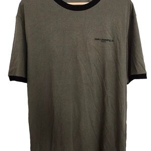 Karl Lagerfeld Green and Black Short Sleeve Tee